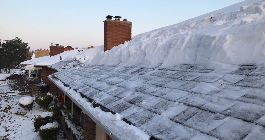 Roof shoveling and ice dam removal